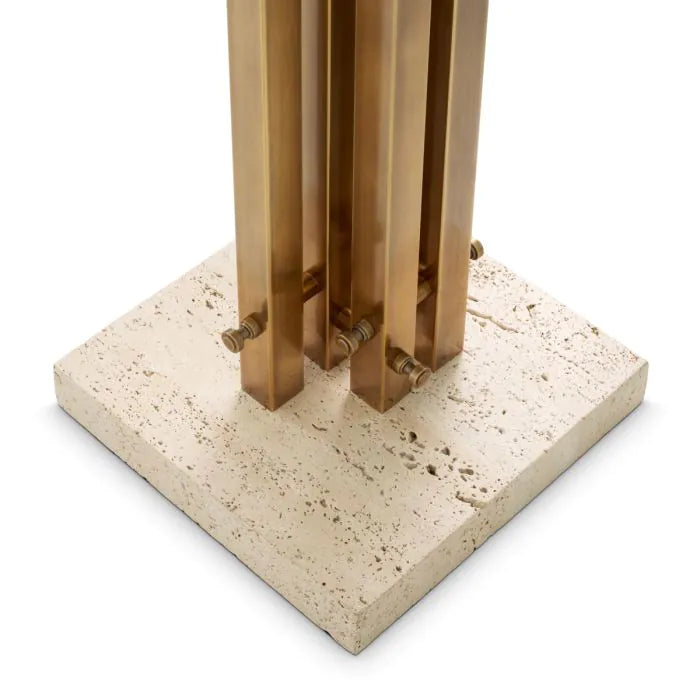 Coatrack Amadora vintage brass finish travertine