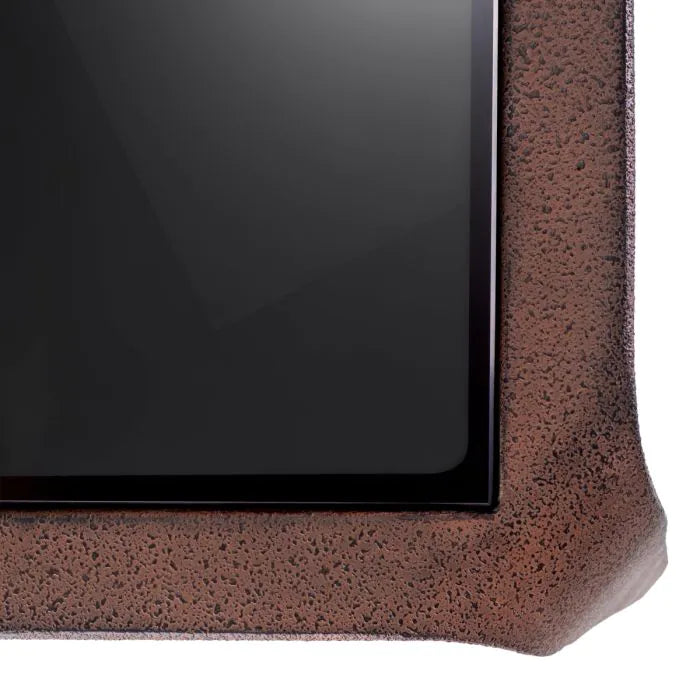 Side Table Quentin oxidized look black glass