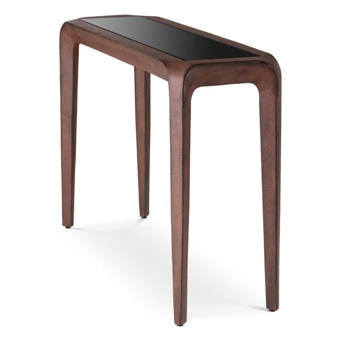 Console Table Quentin oxidized look black glass