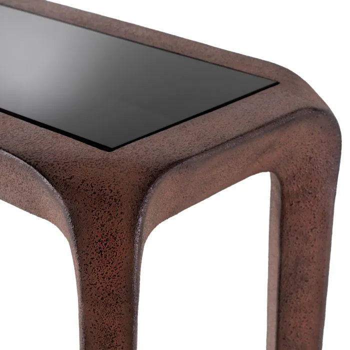 Console Table Quentin oxidized look black glass