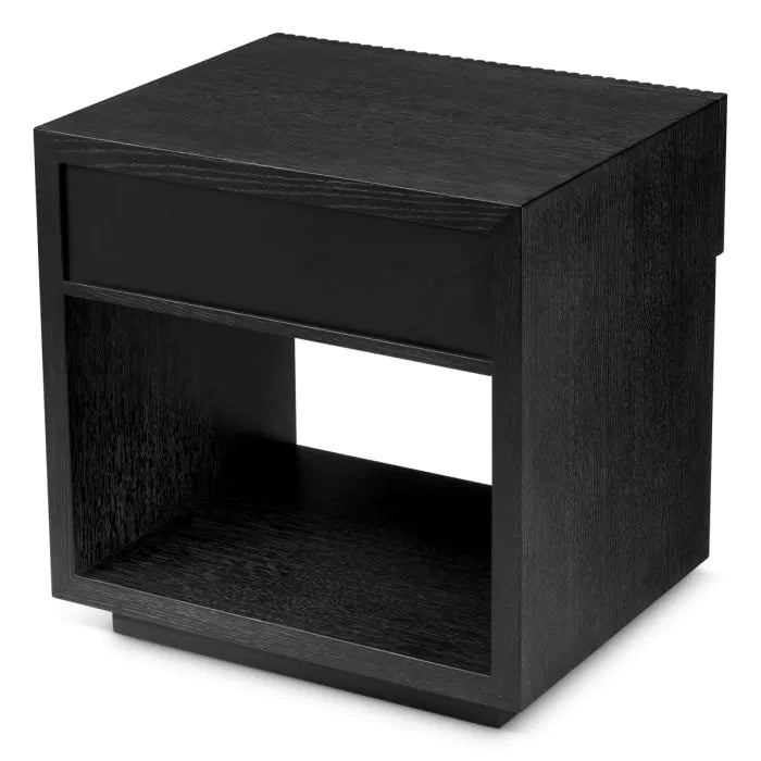 Nightstand Dimitrios charcoal grey oak veneer