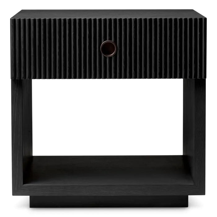 Nightstand Dimitrios charcoal grey oak veneer