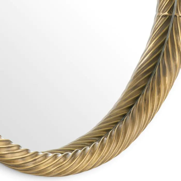 Mirror Salvi round vintage brass finish