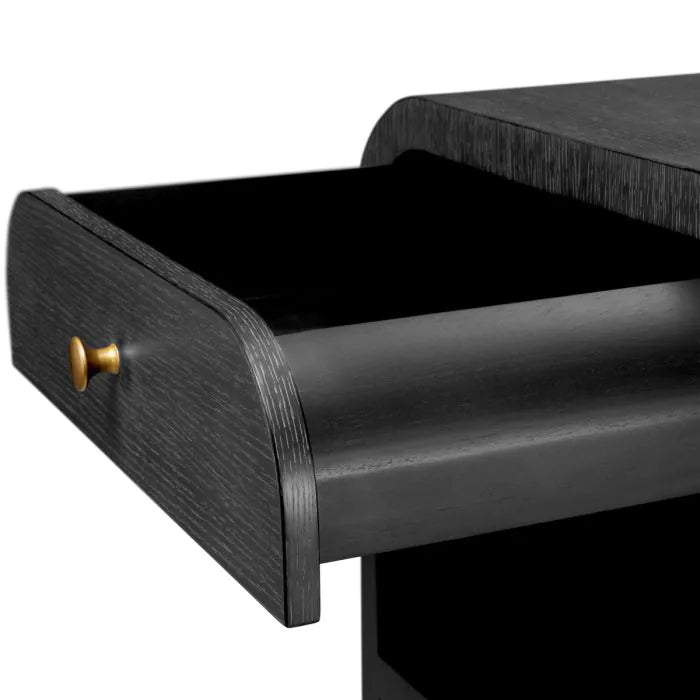 Nightstand Rhodes charcoal grey oak veneer
