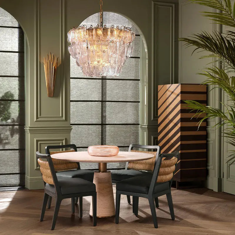 Dining Chair Luberon Classic Black Finish Black Leather - image 2