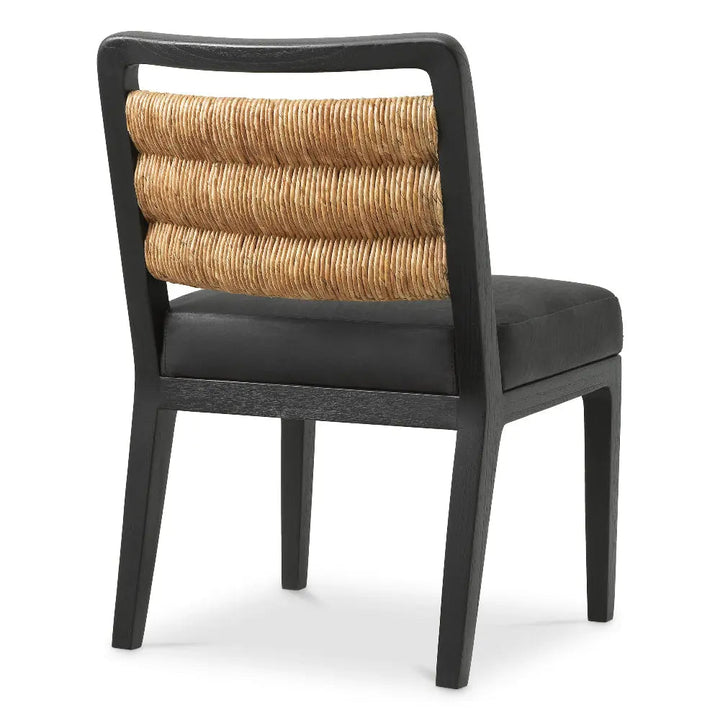 Dining Chair Luberon Classic Black Finish Black Leather - image 3