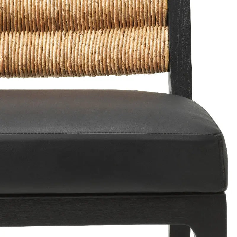 Dining Chair Luberon Classic Black Finish Black Leather - image 5