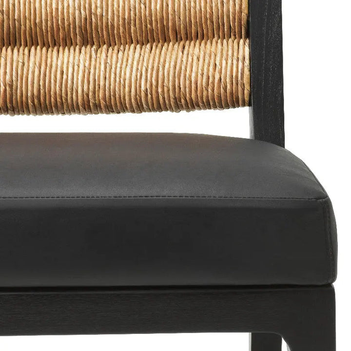 Dining Chair Luberon Classic Black Finish Black Leather - image 5