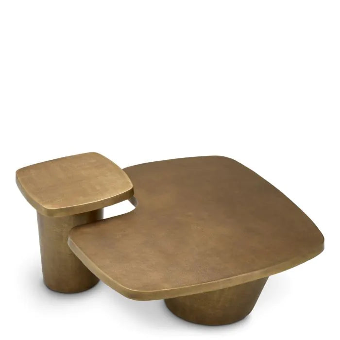 Coffee Table Pierro vintage brass finish set of 2