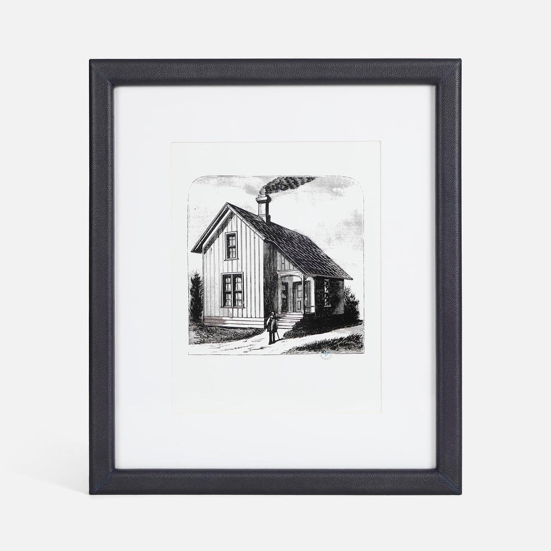 Eton, Navy, Wall Frame, 8X10", Full-Grain Leather
