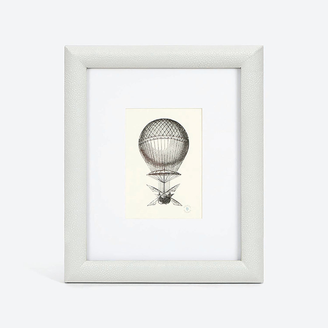 Oxford, Blanc, Wall Frame, 5"X7", Realistic Faux Shagreen