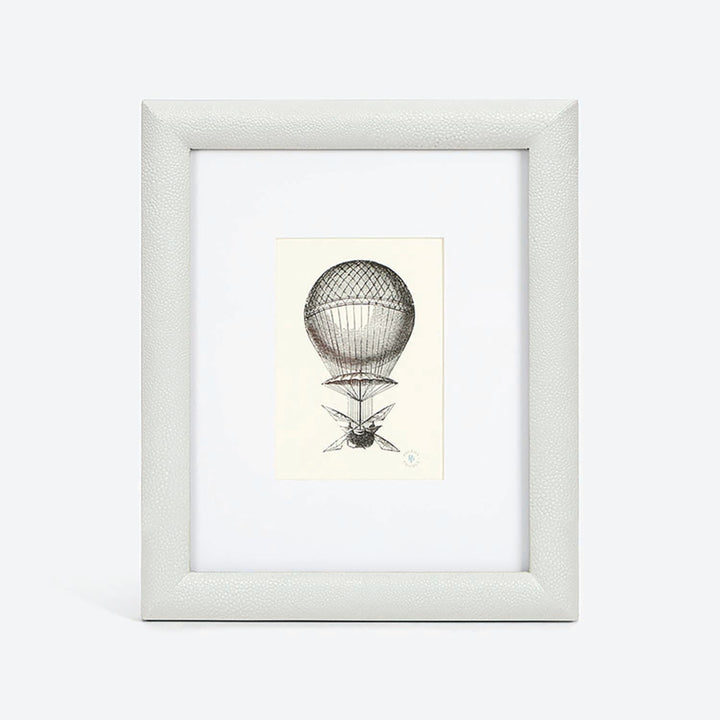 Oxford, Blanc, Wall Frame, 5"X7", Realistic Faux Shagreen