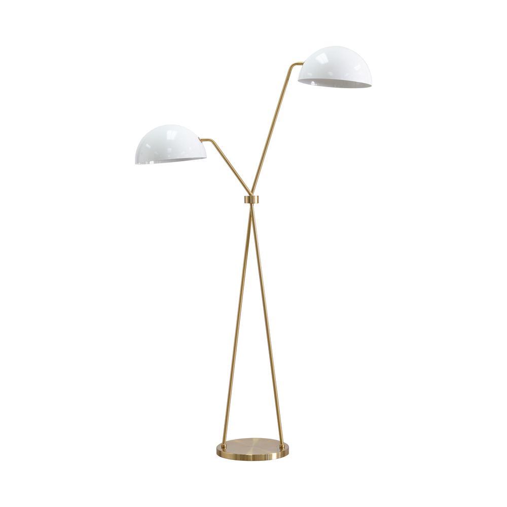 Faven Floor Lamp - Brass - White
