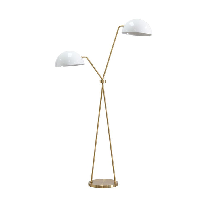 Faven Floor Lamp - Brass - White