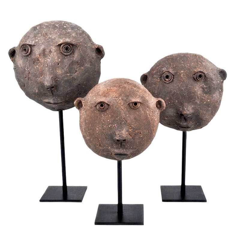 Terracotta Masks Set of 3-Currey-CURY-1200-0726-Decorative Objects-1-France and Son