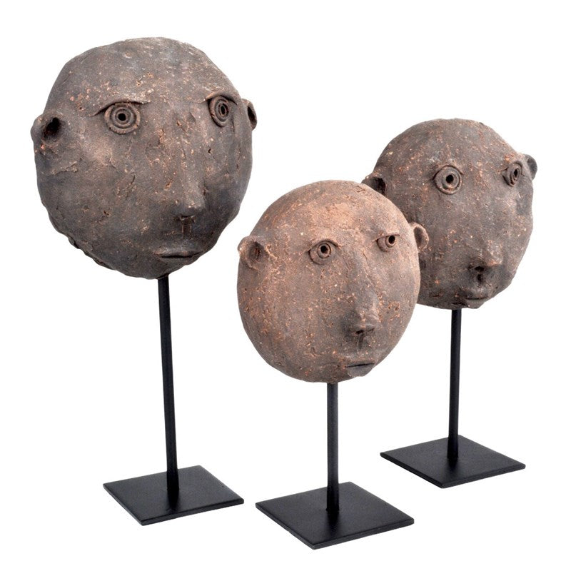Terracotta Masks Set of 3-Currey-CURY-1200-0726-Decorative Objects-2-France and Son