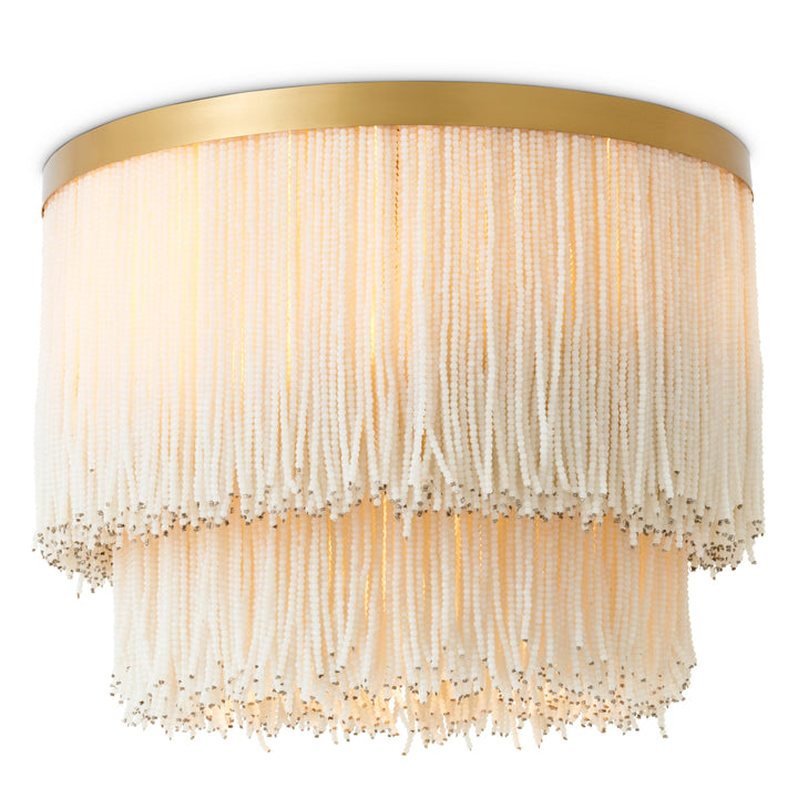 Ceiling Lamp Rosaline - Vintage brass finish | white glass beads