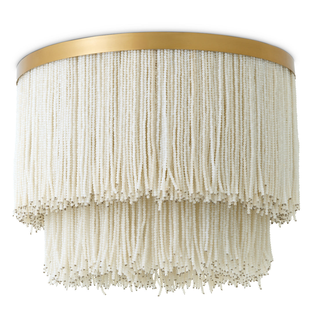 Ceiling Lamp Rosaline - Vintage brass finish | white glass beads