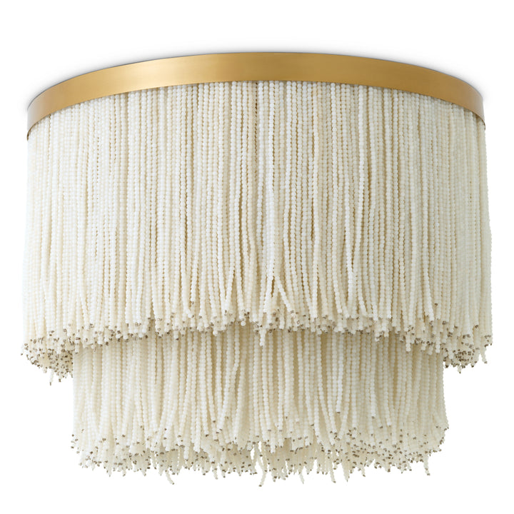 Ceiling Lamp Rosaline - Vintage brass finish | white glass beads