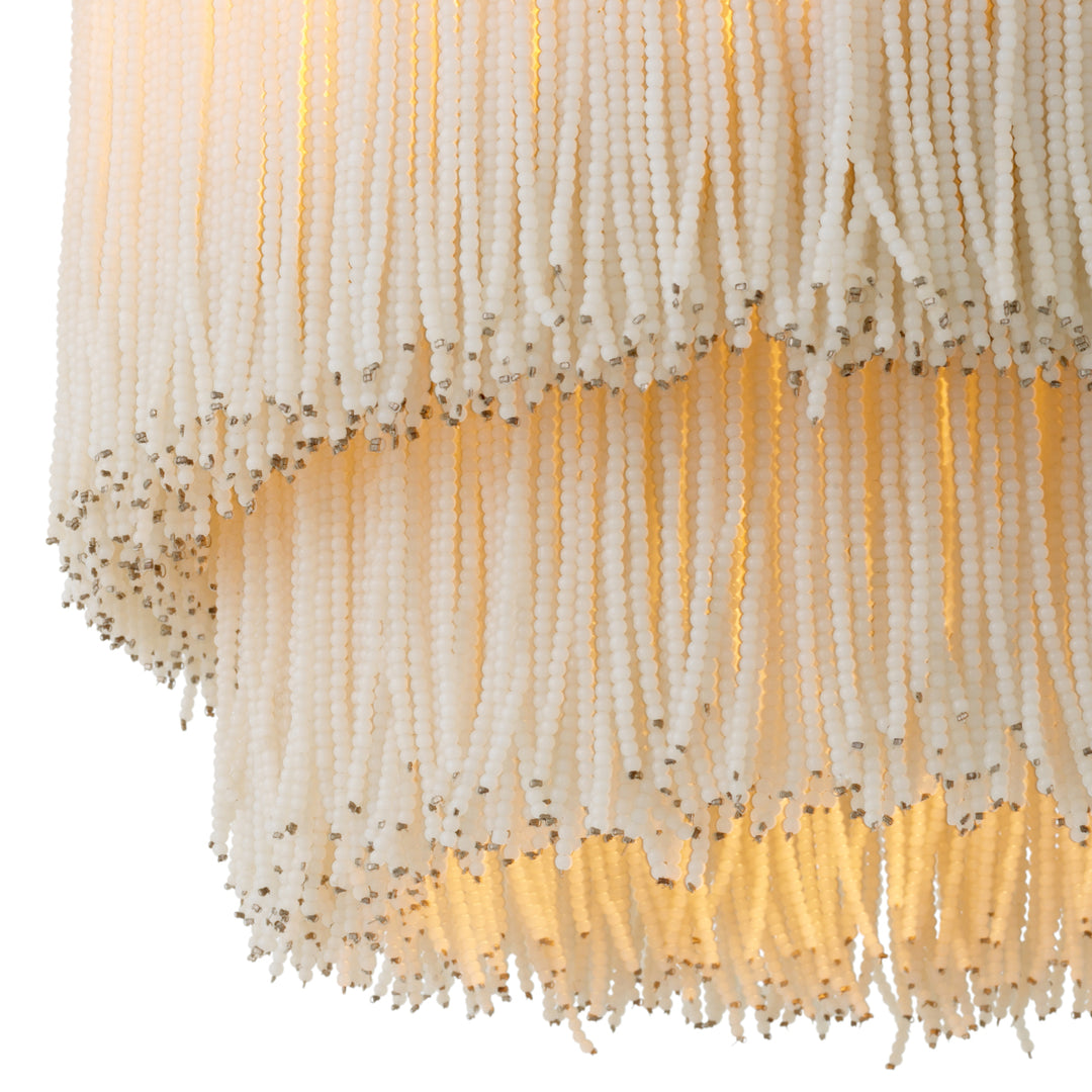 Ceiling Lamp Rosaline - Vintage brass finish | white glass beads