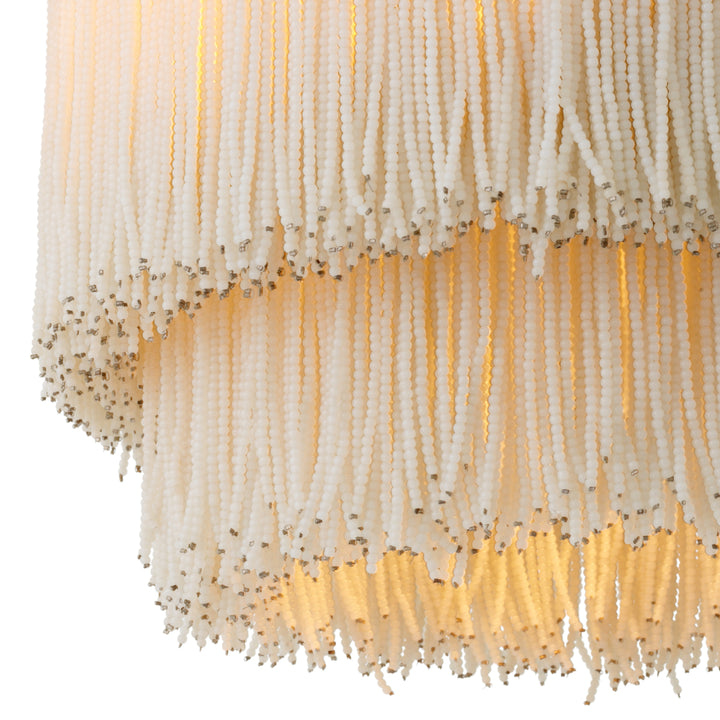 Ceiling Lamp Rosaline - Vintage brass finish | white glass beads