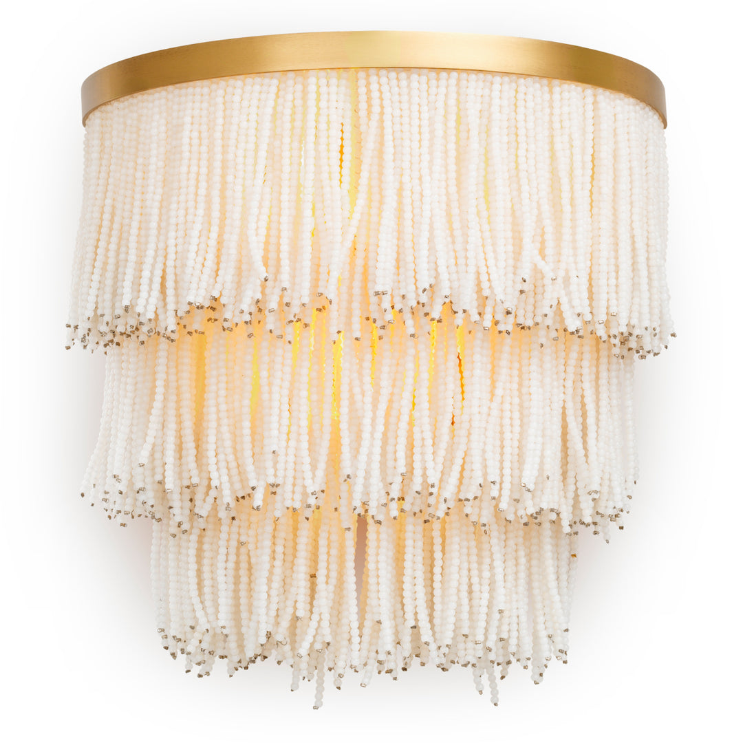 Wall Lamp Rosaline - Vintage brass finish | white glass beads