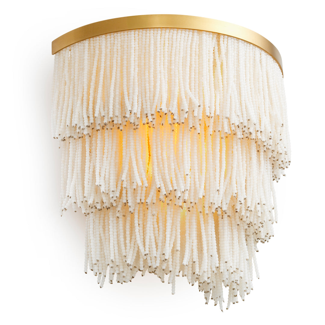Wall Lamp Rosaline - Vintage brass finish | white glass beads