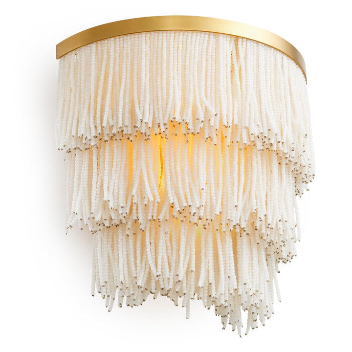 Wall Lamp Rosaline - Vintage brass finish | white glass beads