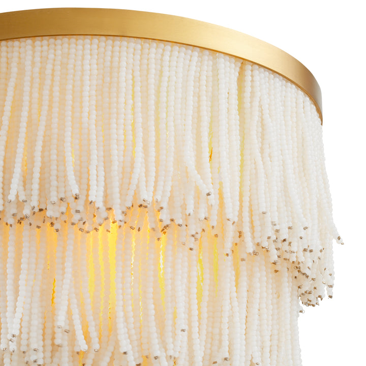 Wall Lamp Rosaline - Vintage brass finish | white glass beads