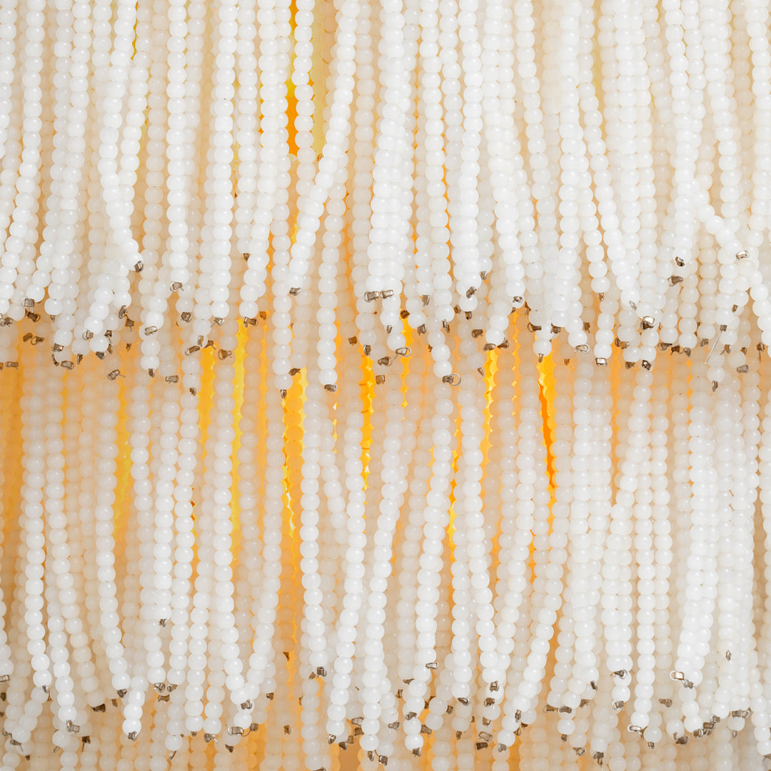 Wall Lamp Rosaline - Vintage brass finish | white glass beads