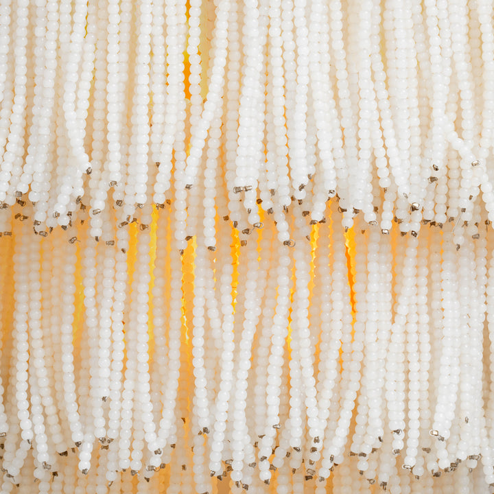Wall Lamp Rosaline - Vintage brass finish | white glass beads