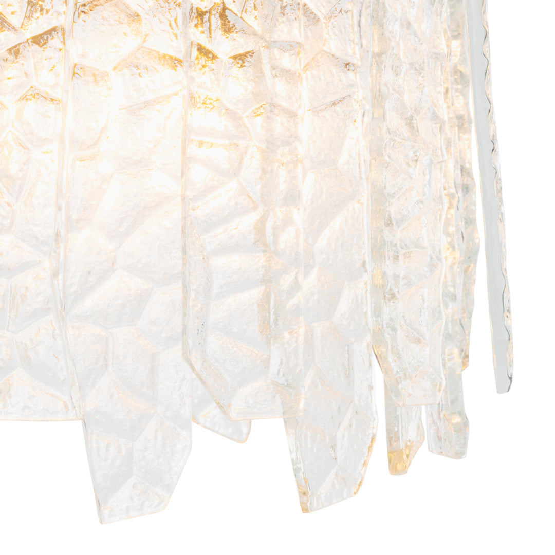 Chandelier Prati - Vintage brass finish | handmade clear glass