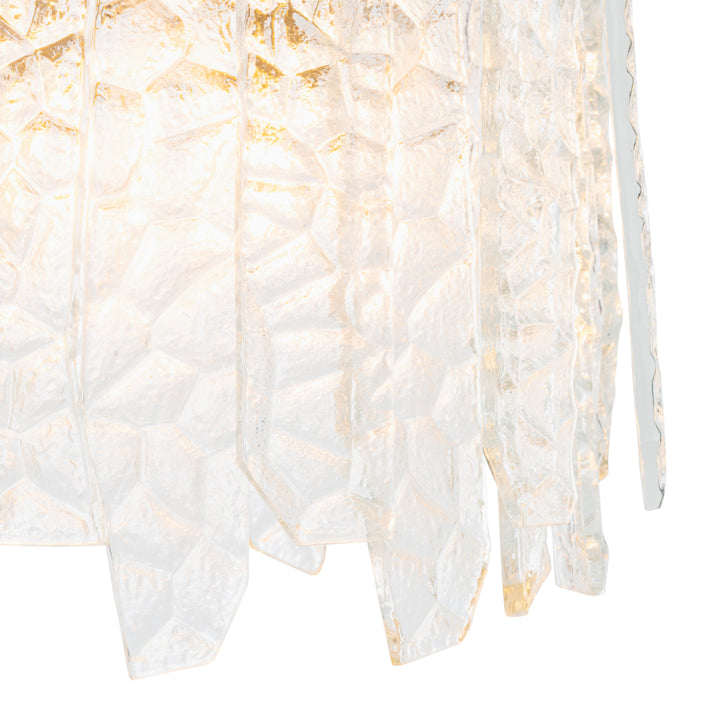 Chandelier Prati - Vintage brass finish | handmade clear glass