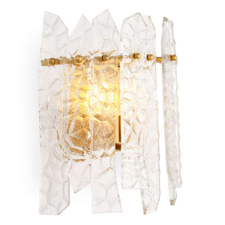 Wall Lamp Prati - Vintage brass finish | handmade clear glass
