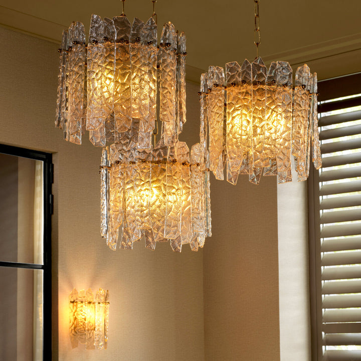 Wall Lamp Prati - Vintage brass finish | handmade clear glass
