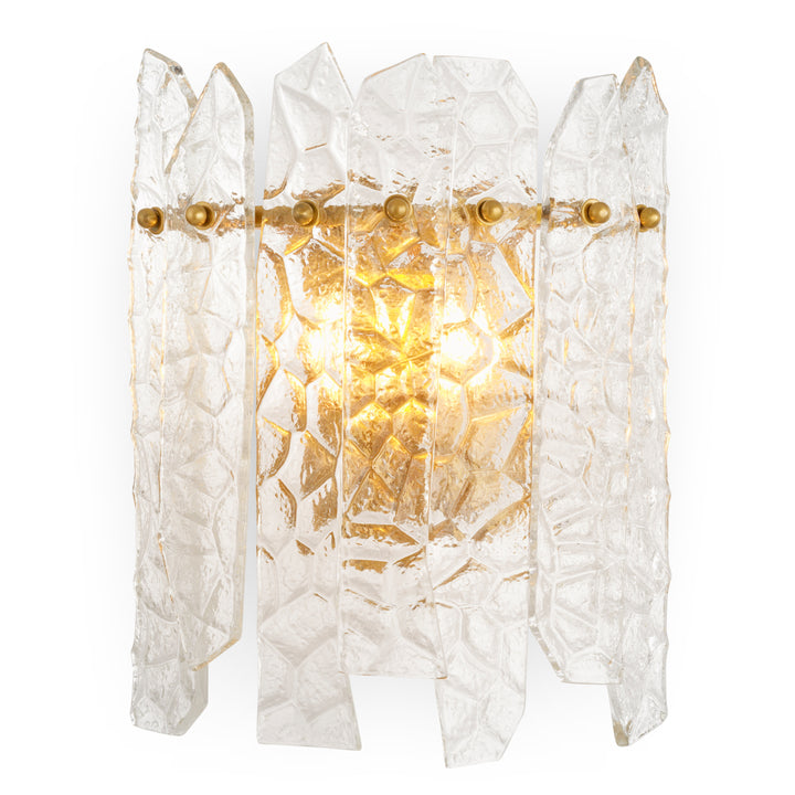 Wall Lamp Prati - Vintage brass finish | handmade clear glass