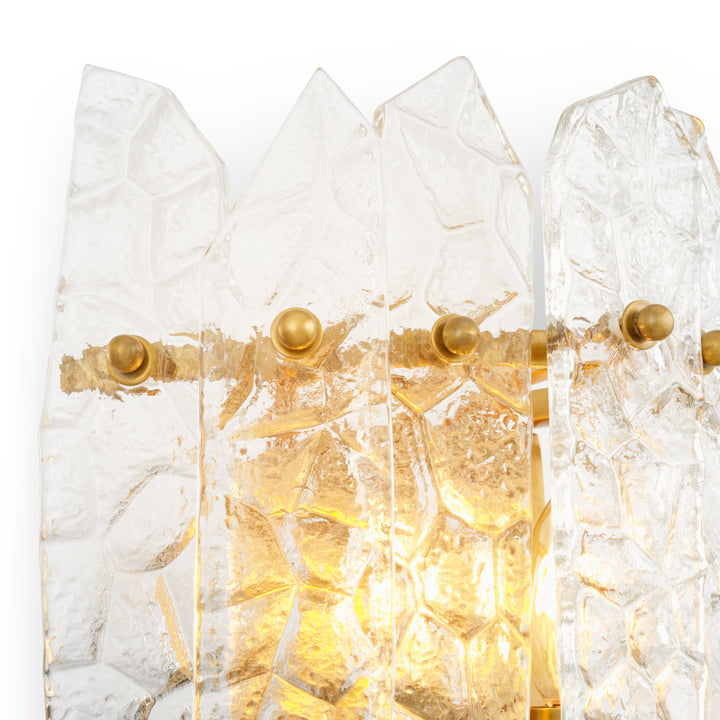 Wall Lamp Prati - Vintage brass finish | handmade clear glass