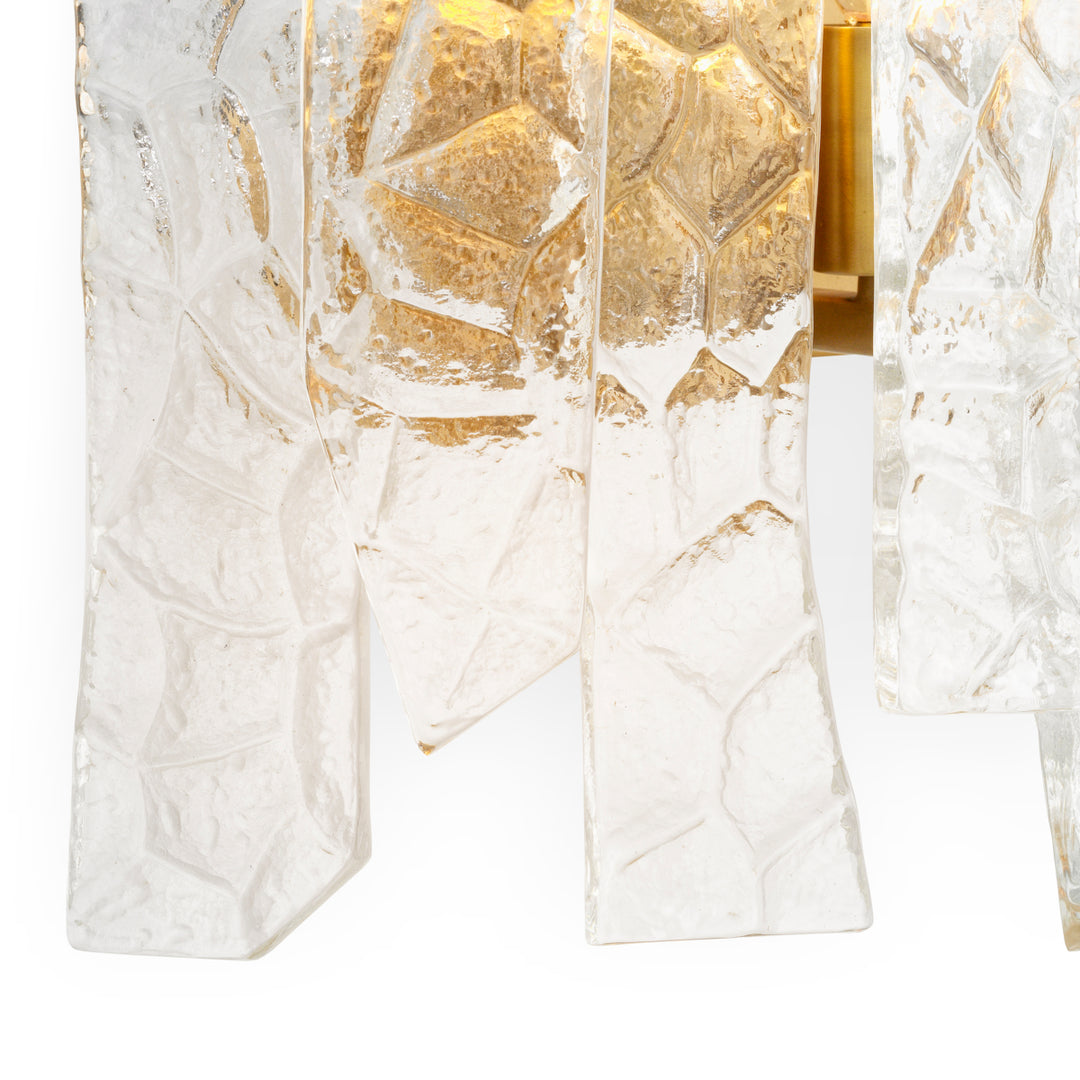 Wall Lamp Prati - Vintage brass finish | handmade clear glass