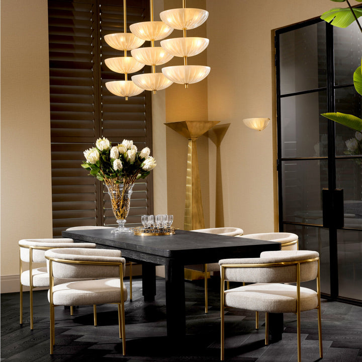 Chandelier Maranello - Antique brass finish | frosted glass