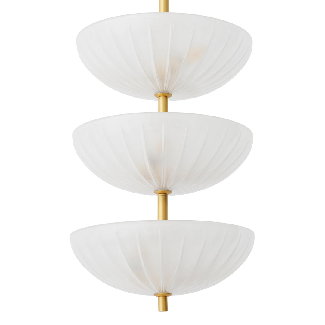 Chandelier Maranello - Antique brass finish | frosted glass