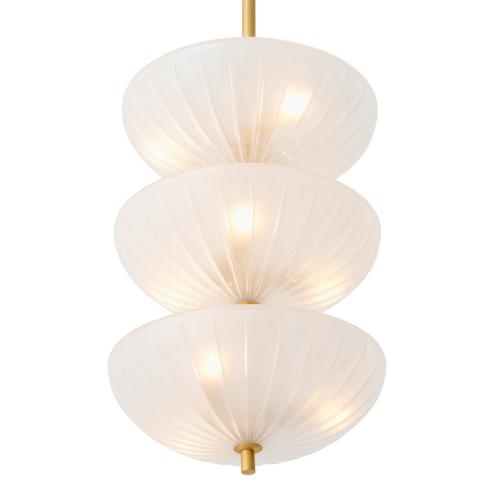 Chandelier Maranello - Antique brass finish | frosted glass