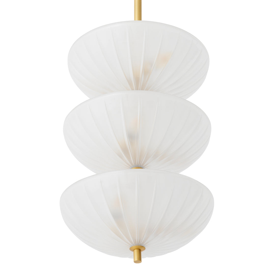 Chandelier Maranello - Antique brass finish | frosted glass