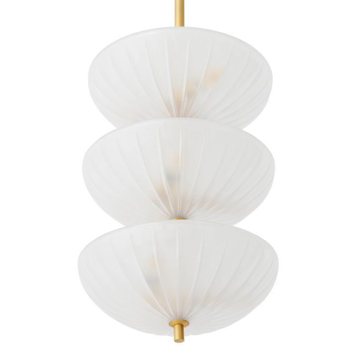 Chandelier Maranello - Antique brass finish | frosted glass
