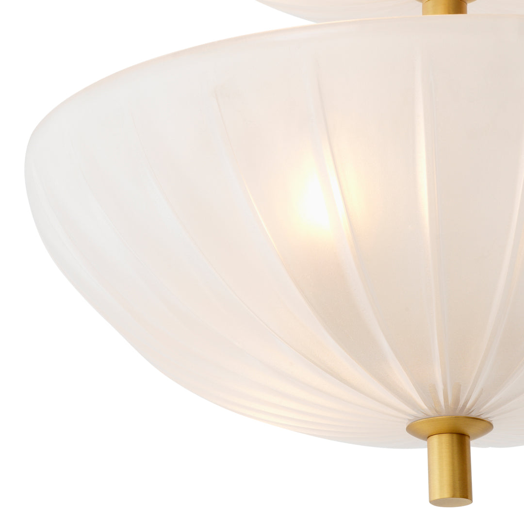 Chandelier Maranello - Antique brass finish | frosted glass
