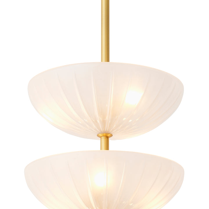 Chandelier Maranello - Antique brass finish | frosted glass