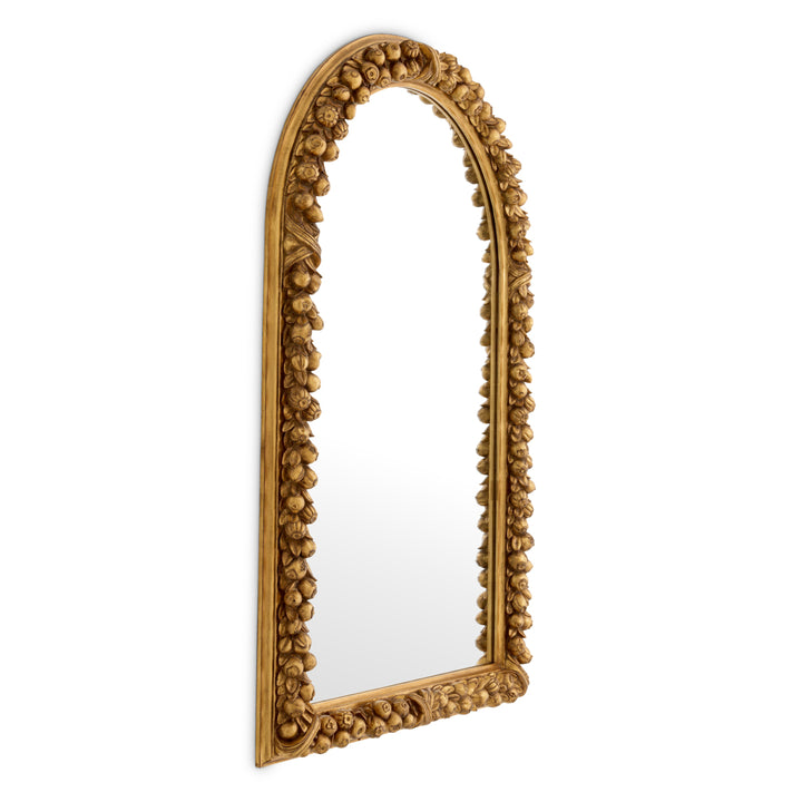 Mirror Fairlane - Antiqued gold leaf | hand carved mahogany wood