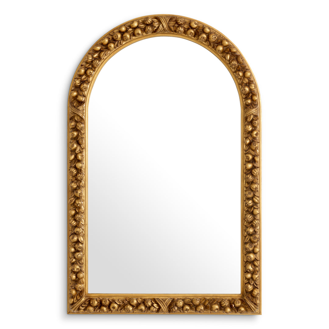 Mirror Fairlane - Antiqued gold leaf | hand carved mahogany wood
