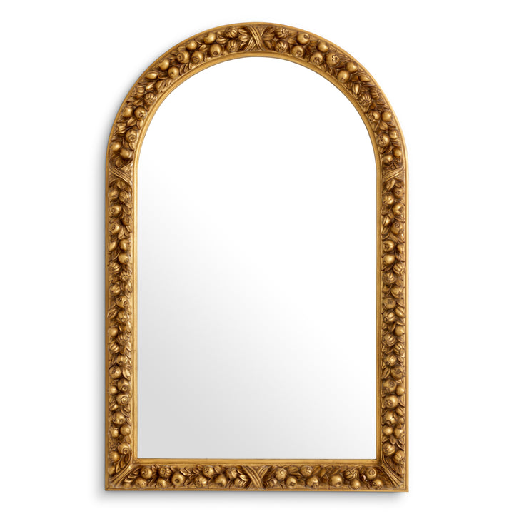 Mirror Fairlane - Antiqued gold leaf | hand carved mahogany wood
