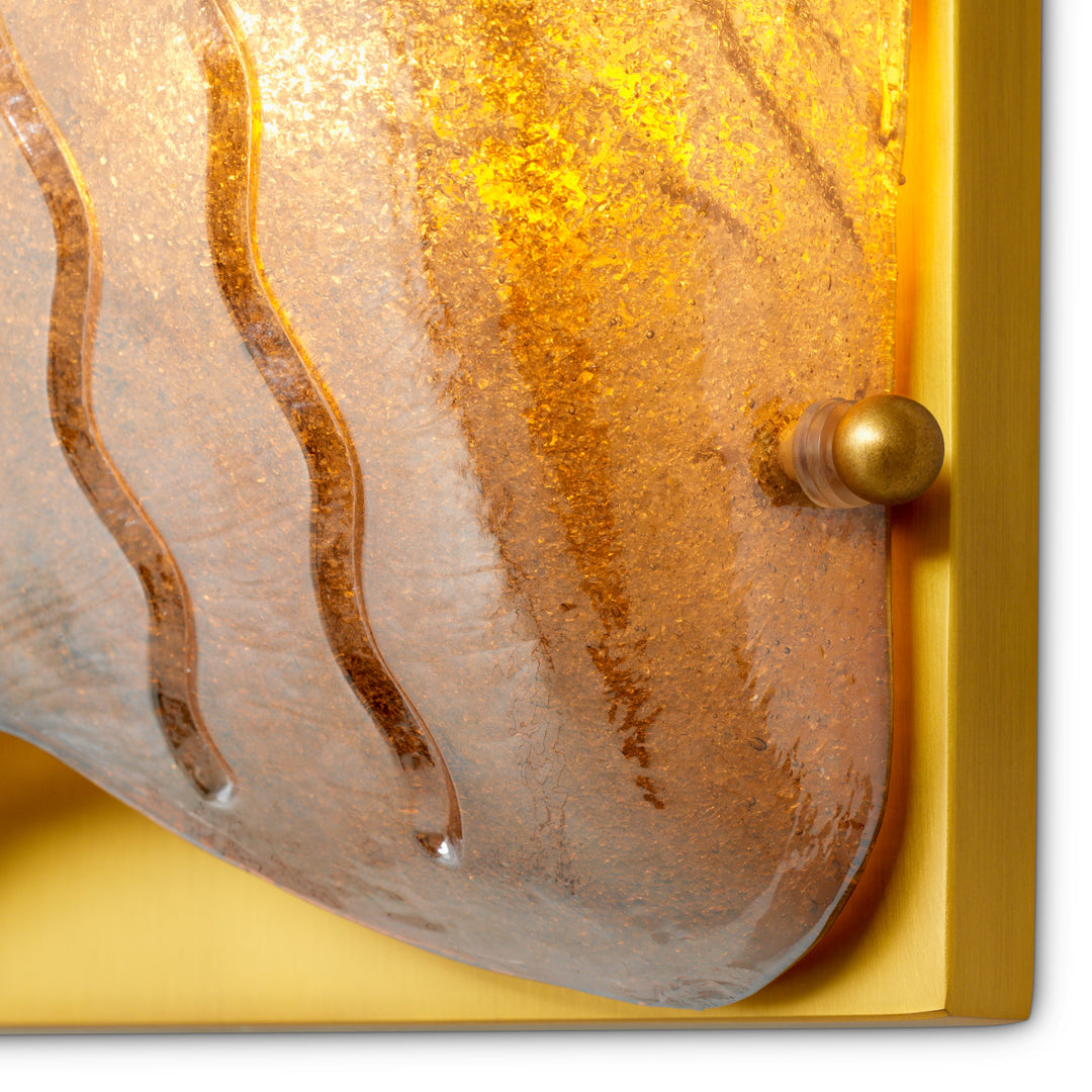 Wall Lamp Orlandis Left - Antique brass finish | smoke glass
