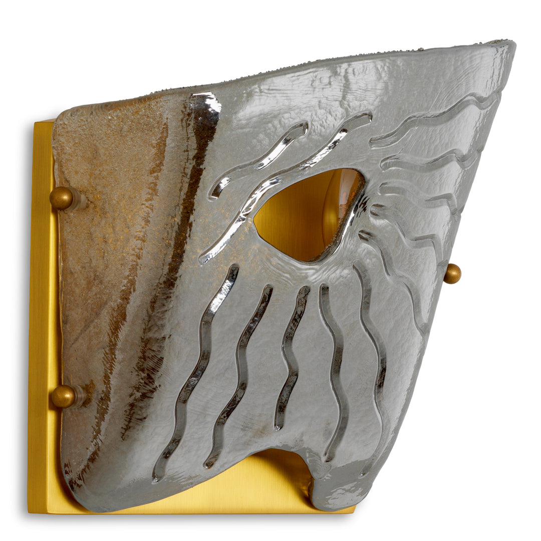 Wall Lamp Orlandis Right - Antique brass finish | smoke glass